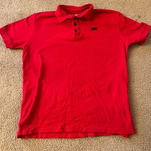 Red Burberry collard shirt size medium